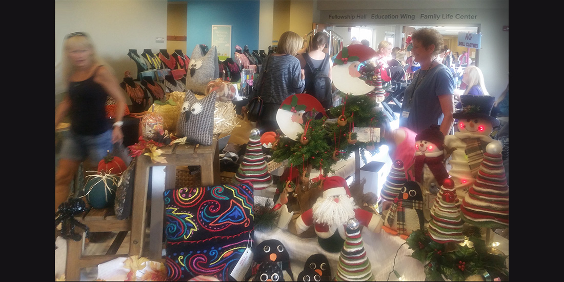 People attending the CUMC Craft Fair
